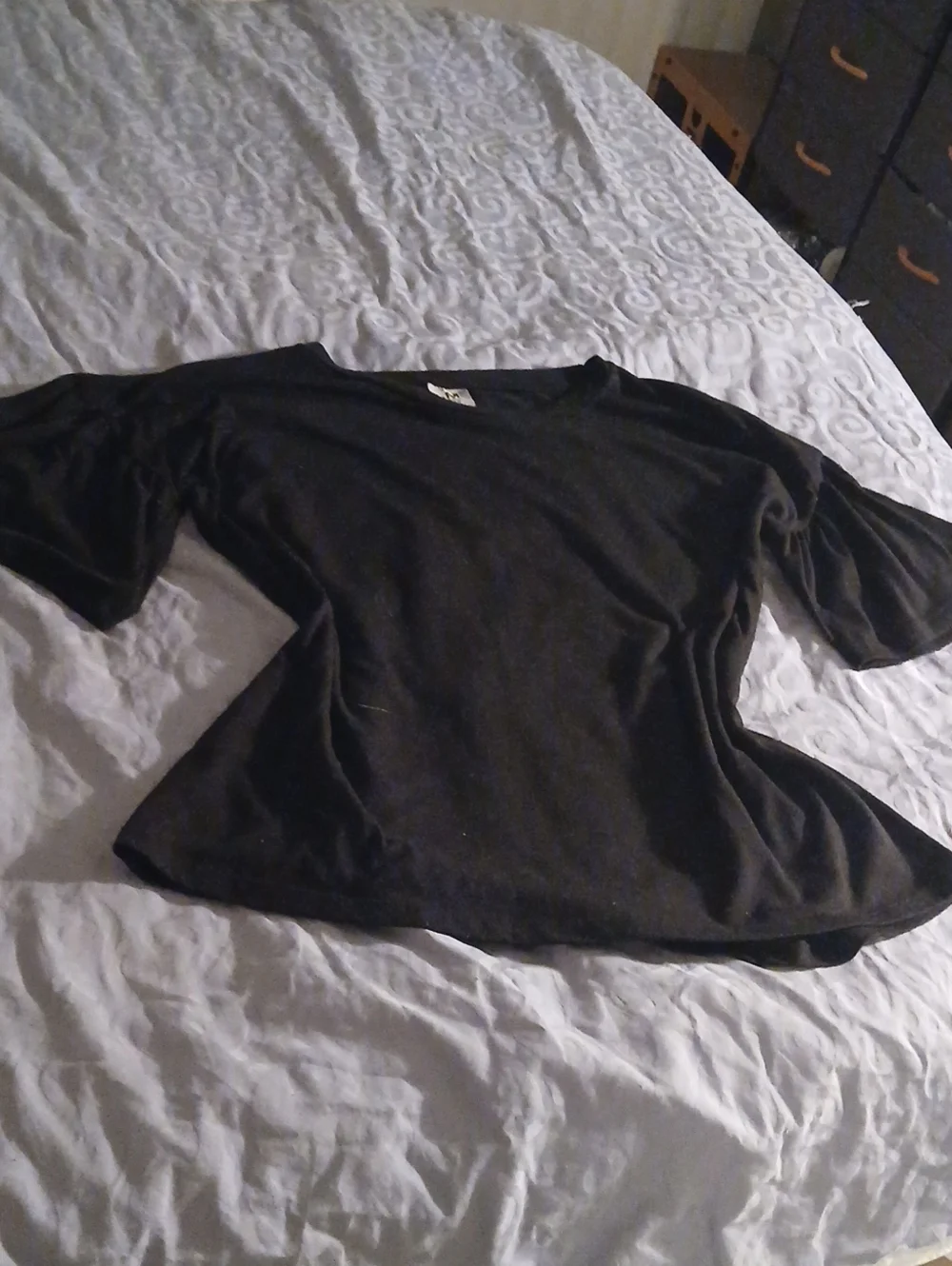Womens Black Top Flare Sleeves